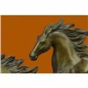 Image 5 : Bronze Marble Base Statue Wild Horse Galloping Mustang Ranch Hot Cast Marble Figurine