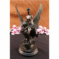 Signed Original Milo An Angel Rescuing Woman Bronze Sculpture Marble Statue