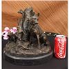 Image 2 : HUNTING DOGS ENGLISH BULLDOG SHEPHERD BRONZE SCULPTURE MARBLE BASE FIGURINE