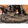 Image 4 : HUNTING DOGS ENGLISH BULLDOG SHEPHERD BRONZE SCULPTURE MARBLE BASE FIGURINE