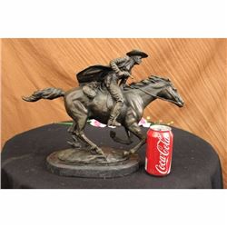 Bronze Marble Statue Country Western Cowboy Horse Ranch