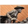 Image 2 : Bronze Marble Statue Country Western Cowboy Horse Ranch