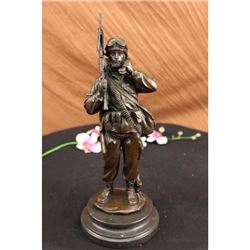 A Tribute to American Soldiers by Fisher Bronze Sculpture Marble Figure