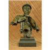 Image 1 : Extra Large Black African Clarinet Player Bronze Sculpture Hot Cast Decor Figure