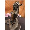 Image 5 : HAND MADE LADY YOGA MEDITATION BRONZE SCULPTURE ART