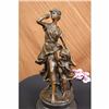 Image 1 : Signed Moreau Village Woman and Her Child Bronze Sculpture Marble Base