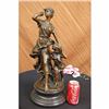 Image 2 : Signed Moreau Village Woman and Her Child Bronze Sculpture Marble Base