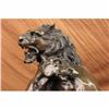 Image 5 : RELAXING LIONS BRONZE STATUE MARBLE FIGURINE ART DECO