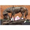 Image 1 : OLD WEST COWBOY WITH HORSE BRONZE SCULPTURE WESTERN ART REMINGTON FIGURINE DECOR