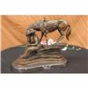 Image 2 : OLD WEST COWBOY WITH HORSE BRONZE SCULPTURE WESTERN ART REMINGTON FIGURINE DECOR