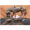 Image 3 : OLD WEST COWBOY WITH HORSE BRONZE SCULPTURE WESTERN ART REMINGTON FIGURINE DECOR