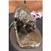 Image 3 : Signed American Buffalo Bull Bronze Sculpture on Marble Base by Barye Figure
