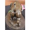 Image 5 : Signed American Buffalo Bull Bronze Sculpture on Marble Base by Barye Figure
