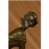 Image 4 : WELLS GOT HER SKIRT EXPOSING HER TOOSH BRONZE SCULPTURE MARBLE BASE STATUE DECOR