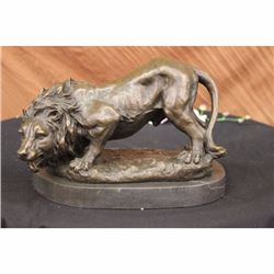 WILD LION AFRICAN ANIMAL BRONZE SCULPTURE STATUE FIGURE