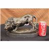 Image 2 : WILD LION AFRICAN ANIMAL BRONZE SCULPTURE STATUE FIGURE