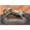 Image 3 : WILD LION AFRICAN ANIMAL BRONZE SCULPTURE STATUE FIGURE