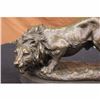 Image 4 : WILD LION AFRICAN ANIMAL BRONZE SCULPTURE STATUE FIGURE