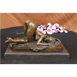 BRONZE EROTIC SCULPTURE NUDE ART SEX STATUE SIGNED NR