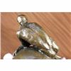 Image 5 : Nude Male Resting on Top of the World Bronze Sculpture Statue Marble Base