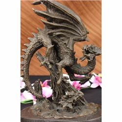BRONZE DRAGON STATUE Chinese Asian Art Sculpture