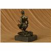 Image 4 : Signed Amazon Nude Woman With Sword Bronze Statue
