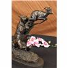 Image 2 : Sign Original Barye Jaguar attacking Baby Gazelle Bronze Marble Sculpture