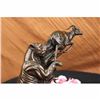 Image 5 : Sign Original Barye Jaguar attacking Baby Gazelle Bronze Marble Sculpture