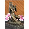Image 1 : NUDE ORIGINAL VITALEH INDIAN GIRL WARRIOR BRONZE SCULPTURE STATUE SIGNED WESTERN