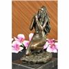 Image 2 : NUDE ORIGINAL VITALEH INDIAN GIRL WARRIOR BRONZE SCULPTURE STATUE SIGNED WESTERN