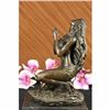 Image 3 : NUDE ORIGINAL VITALEH INDIAN GIRL WARRIOR BRONZE SCULPTURE STATUE SIGNED WESTERN