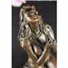Image 5 : NUDE ORIGINAL VITALEH INDIAN GIRL WARRIOR BRONZE SCULPTURE STATUE SIGNED WESTERN