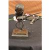 Image 1 : Signed Milo Abstract Man Playing Violin Bronze Bust Sculpture Marble Statue