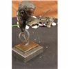 Image 5 : Signed Milo Abstract Man Playing Violin Bronze Bust Sculpture Marble Statue
