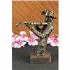 Image 3 : Cowboy Playing Violin Fiddle Music Bronze Sculpture Marble Statue