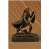 Image 1 : Bronze European Warrior with Sword Sculpture Rare Marble Base Figurine Home Deco