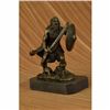 Image 2 : Bronze European Warrior with Sword Sculpture Rare Marble Base Figurine Home Deco