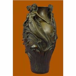 Three Beautiful Mermaid Mermaids Flower Vase Bronze Sculpture Home Decor Figure