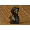 Image 2 : Signed Original Famous Composer Beethoven Bronze Sculpture Marble Base Statue NR
