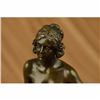 Image 4 : Vintage ART NOUVEAU Style BRONZE  MARBLE Victorian Lady EROTIC Nude STATUE ART