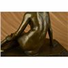 Image 6 : Vintage ART NOUVEAU Style BRONZE  MARBLE Victorian Lady EROTIC Nude STATUE ART