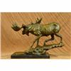 Image 3 : Signed Bugatti Wildlife Large Moose Sculpture Hot Cast Home Cabin Decor Figure