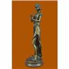 Image 2 : Signed Original French Jean Patoue Female Flute Player Bronze Sculpture Statue