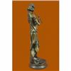Image 4 : Signed Original French Jean Patoue Female Flute Player Bronze Sculpture Statue