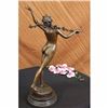 Image 3 : Signed Original Vitaleh Nude Nymph Calling into Forest Bronze Sculpture