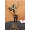 Image 4 : Signed Original Vitaleh Nude Nymph Calling into Forest Bronze Sculpture