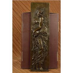 Fine Rare French Bronze Statue Bas Relief Sculpture Figure Figurine Art Nouvea