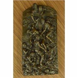 Bronze Wall Bas Relief Religious crucifixion Church Jesus Hot Cast Figurine