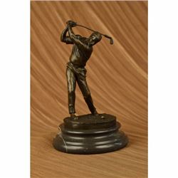 Original Milo Male Golfer Golf Sport Bronze Statue Sculpture Figurine Figure