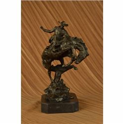 Bronco Buster Bronze Sculpture 100% Real Bronze Western Art Figurine Remington